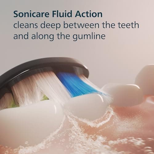 Philips Sonicare W DiamondClean - Genuine Replacement Electric Toothbrush Heads, Black, 4 Pack One Year Supply, HX6064/95 6
