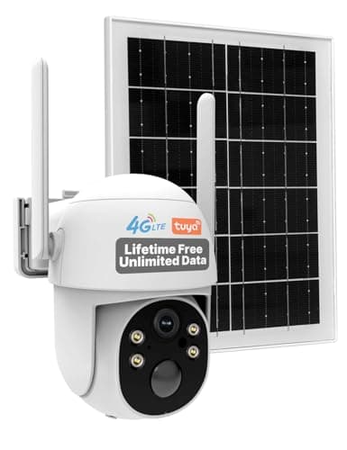 MOES 4G LTE Cellular Solar Security Camera, Lifetime Free Unlimited Data 2K Wireless Outdoor Surveillance, Color Night Vision, AI PIR Motion Sensor Detection, Built-in VSIM Card, 32GB Storage