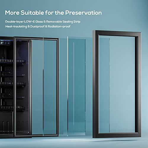 Manastin Beverage Refrigerator Cooler-130 Cans Freestanding Mini Fridge Cooler with Glass Door, Adjustable Shelves & Digital Temperature Display for Soda, Wine or Beer (Black, 3.2 Cu.Ft) 6