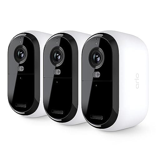 Arlo Essential Security Camera 2K | Outdoor - Indoor | 2nd Gen | Wireless with Spotlight, 2-Way Audio, Color Night Vision, Live Stream, Motion Activation, Real Time Notifications - White, 3 Cameras