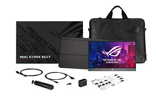 ASUS ROG Strix XG17AHP 17.3” Portable Gaming Monitor, 1080P Full HD, IPS, 240Hz (Supports 144Hz), Adaptive-Sync, Eye Care, Micro-HDMI USB-C, ROG Tripod, Carrying Bag, 3 Hour Battery Life (Renewed) 6