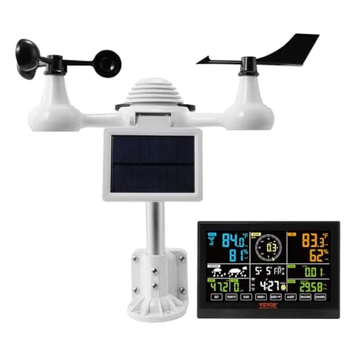 VEVOR YT60234 WiFi Weather Station 7-in-1, Weather Stations WiFi Indoor Outdoor, 7.5" Color Display for Weather Forecast, Temperature, Humidity, UV, Air Pressure, Wind Speed&Direction, Rain, Alarm 10
