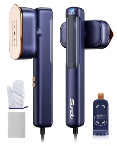 Steamer for Clothes, Sundu Portable 2-in-1 Steamer & Iron, 15s Heat-up, 100ml Tank, Ironing Gloves, 20 Min Steam, Wrinkle Remover, Garment Steamer for Travel & Home (Purple)