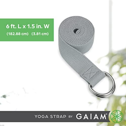 Gaiam Yoga Strap 8ft Stretch Band with Adjustable Metal D-Ring Buckle Loop - Exercise & Fitness Stretching for Yoga, Pilates, Physical Therapy, Dance, Gym Workouts (Black) 6