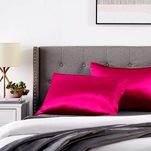 Morning Glamour 2 Pack Signature Box Pillowcases, Fuschia, Queen (U.S. Standard) 10