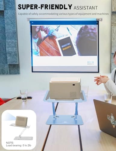 ToBeoneer Laptop Stand Adjustable Laptop Holder for Desk, Foldable Laptop Riser Portable Computer Stand Compatible with MacBook, Lenovo, HP and All Laptops up to 15.6 inches Diamond Blue 8