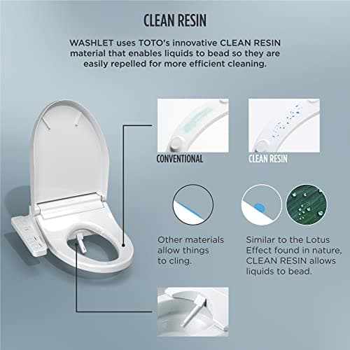 TOTO® WASHLET® KC2 Electronic Bidet Toilet Seat with Heated Seat and SoftClose Lid, Round, Cotton White - SW3023#01 10