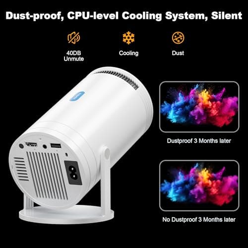 Mini Projector, Native 1080P Portable Projector with Carrying Case, 4K Support, 270°Rotatable Outdoor Movie Proyector, Home Theater Projector Compatible with Phone/TV Stick/Laptop/PS4/HDMI/USB 6