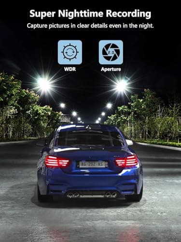 Dash Cam Front and Rear, 2.5K+1080P Dual Dash Camera for Cars with 32GB SD Card, 2.45 inch IPS Screen, 2 Mounting Ways, Night Vision, WDR, Accident Lock, Loop Recording, Parking Monitor 6