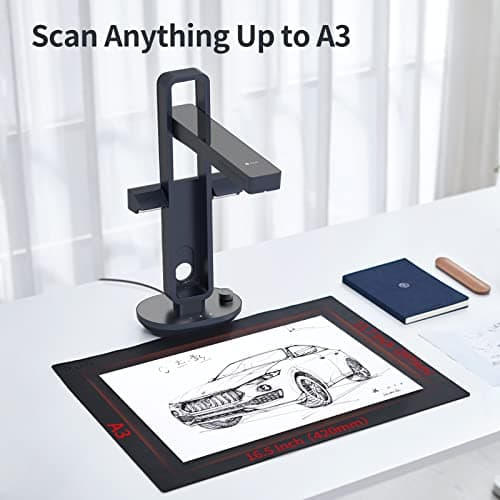 CZUR Aura Pro Book & Document Scanner,Capture A3 & A4, Auto-Flatten & Deskew Powered by AI Technology, Foldable & Portable, Compatible with Windows & Mac OS 6