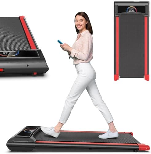 Walking Pad 2 in 1 Treadmills for Home Under Desk Small Walking Treadmill Portable Mini Treadmill Running Exercise Machine 265 lbs Capacity with Remote Control Bluetooth LED Display Cardio Training