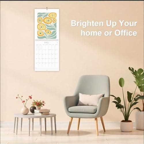 Guasslee Wall Calendar 2026-2027, Vertical Calendar Wall 2026, 18-Month Aesthetic Calendar From 2026 Jan-2027 Jun, 28" X 11" Monthly Planner Wall With Thick Paper, Floral Design for Home Office 5