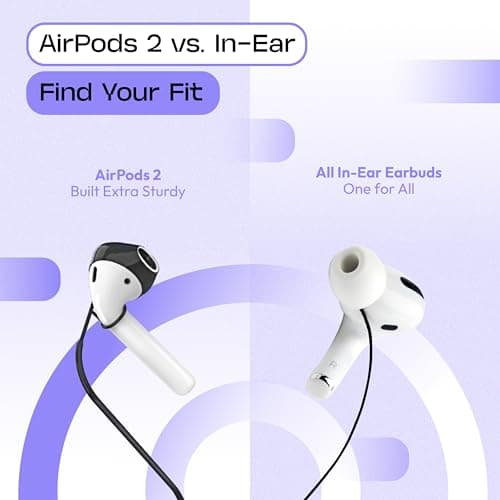 Podstring New Version of Anti-Lost Strap for Wireless in-Ear Earbuds with Ear Tips, Airpod pro Lanyard - Black (Compatible with Airpods Pro 1 2 3, Sony, Beats, Samsung, Bose) 7