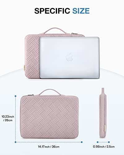BAGSMART Laptop Case Bag, 13.3 inch Laptop Carrying Sleeve Compatible with 14 Inch MacBook Pro, 13-13.3 inch HP, Dell, Lenovo, Asus Notebook, Pink 5
