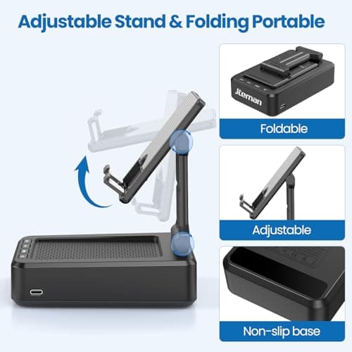 Cell Phone Stand with Wireless Bluetooth Speaker and Anti-Slip Base HD Surround Sound Perfect for Home and Outdoors with Bluetooth Speaker for Desk Compatible with iPhone/ipad/Samsung Galaxy 6