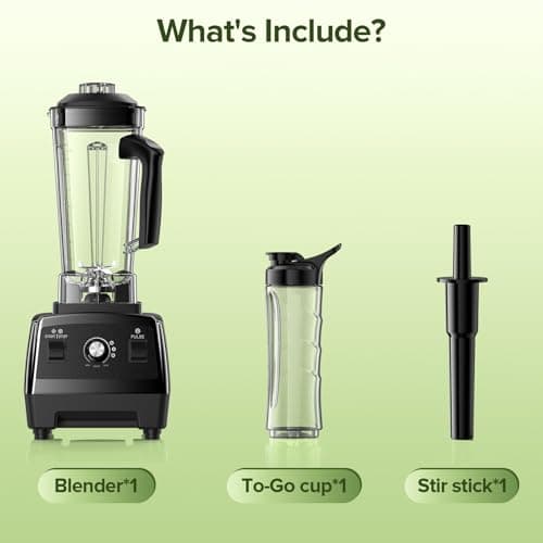 Blender for Smoothies, Blenders for Kitchen with 68Oz. Pitcher and 20Oz.Juicer Container, Smoothie Blender for Ice Crushing, Frozen Fruits, Black 7