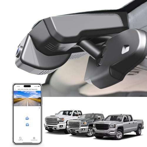 Mangoal 4K Dash Cam fit for GMC Sierra 1500 2014 2015 2016 2017 2018 2500 HD/3500 HD 2015-2019(Model D), with A Cover, if Not, You Can Buy Model E (with Auto-Dimming Rearview Mirror Plug)