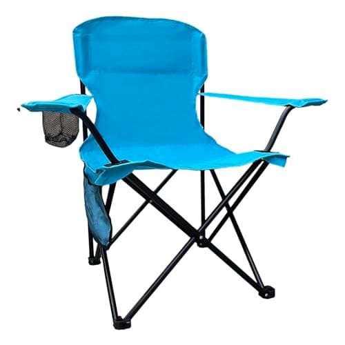 SAILARY Foldable Camping Chair with Cup Holder, Storage Pocket, 225lbs Capacity, Wide Base Feet for Sand/Mud, Sweatproof Portable Outdoor Chair for Hiking, Beach, Sports, Blue
