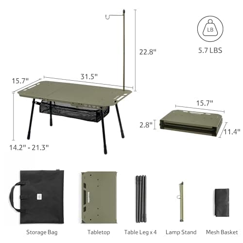 Naturehike Tactical Camping Table with Adjustable Height, Collapsible Table Lightweight with Carry Bag for Camping, Travel expeditions, Hiking, Picnics, BBQs & Beach Trips 8
