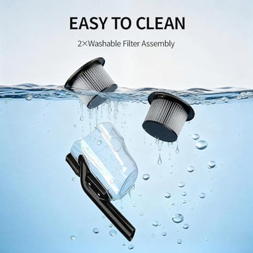 Gruecoinno Cordless Vacuum Cleaner for Milwaukee M18 18V Battery, 500W Handheld Vacuum Cleaner with Washable Filter, Portable Stick Vacuum for Floor Carpet Car Hardwood Pet Hair(Battery Not Included) 6