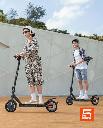 5TH WHEEL V30PRO Electric Scooter, 10" Solid Tires, 350W Motor & 18 MPH, 19.9 Miles Range E-Scooter with E-Lock, Dual Brakes and Suspension, Foldable Adults Commuter Scooter with Turn Signals and APP 8