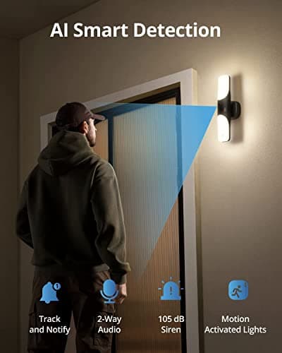 eufy Security S100 Wired Wall Light Cam, Security Camera Outdoor, 2K Camera with 1200 Lumen Light, Color Night Vision, Motion Activated Light, AI Smart Detection, IP65 Waterproof 6