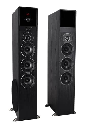 Rockville TM150B Powered Home Theater Tower Speaker System, Black, 1000W, 10" Subwoofers, Bluetooth, USB/SD Playback, FM Radio, Remote Control, Karaoke Ready, Perfect for Home Entertainment 8