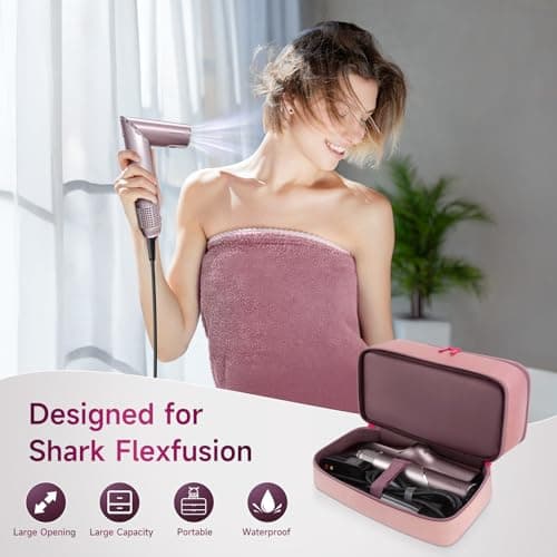 Adworte Travel Hair Dryer Case for Shark FlexFusion, Portable Hair Tools Bag, Double-Layer Storage Carrying Case for Shark FlexStyle Blow Dryer, FlexFusion & Fusion Air Straightener Attachments Holder 5