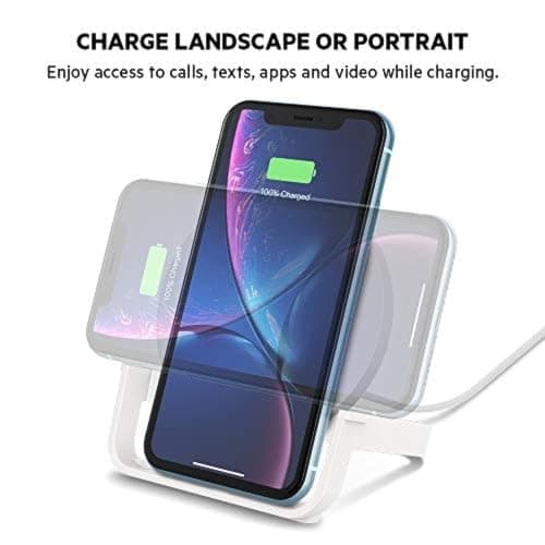 Belkin Quick Charge 10W Wireless Charger - Qi-Certified Charger Stand for iPhone, Samsung Galaxy - Charge While Listening to Music, Streaming Videos, & Video Calling - Includes AC Adapter - White 6