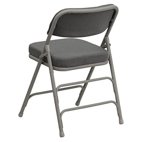 Flash Furniture Hercules Series Metal Folding Chair with Cushioned Seat, Fabric Upholstered Event Chair with 300-lb. Static Weight Capacity, Gray 10