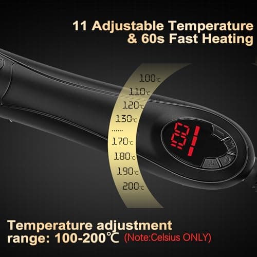 AT1NTEN Automatic Hair Curler and Straightener 2 in 1 Hair Curling Iron Flat Iron Professional Hair Curling Irons Adjustable Temp and Dual Voltage Gifts for Women-𝐂𝐞𝐥𝐬𝐢𝐮𝐬 𝐎𝐍𝐋𝐘 8