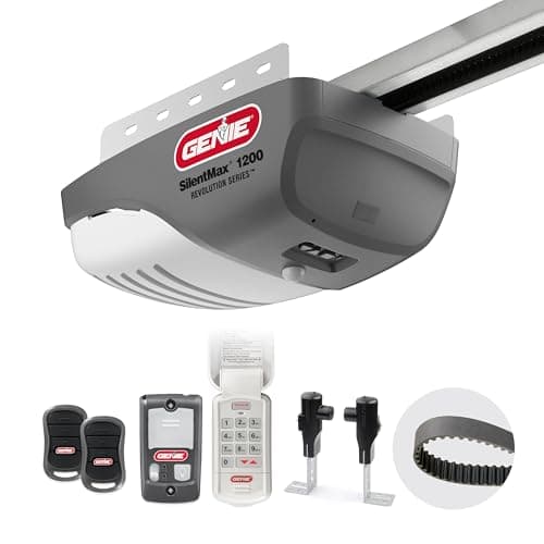 Genie SilentMax 1200 Model 4042-TKH Garage Door Opener with Motion Detection Lighting, Ultra-Quiet Steel-Reinforced Belt Drive, 140V DC Motor, 3/4 + HPc 140V Belt Drive, Gray
