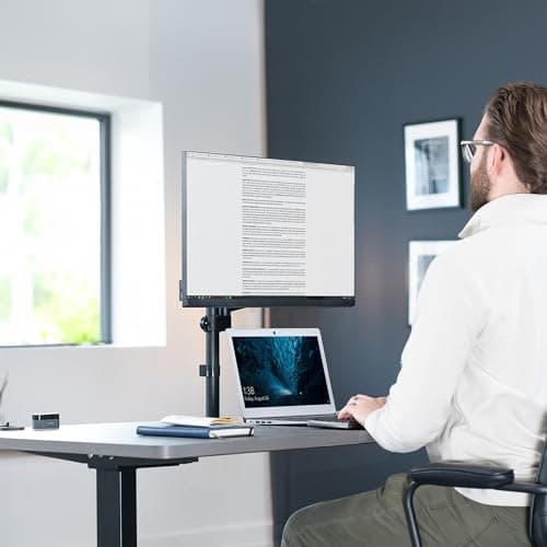 VIVO Single Monitor Arm Mount for 17 to 32 inch Screens - Tension Height Adjustment, Full Articulating Tilt, Swivel, Heavy Duty VESA Stand with Desk C-clamp and Grommet Option STAND-V001K 7