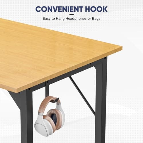 DUMOS 32 inch Small Computer Desk Writing Study Work Office Table Modern Simple with Storage Bag and Hook for Home Bedroom 5