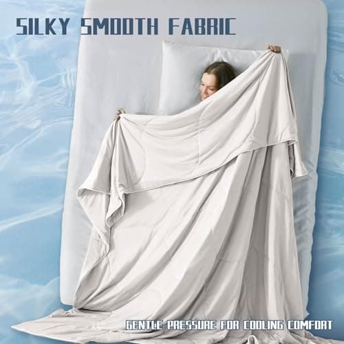 DOWNCOOL Cooling Comforter, Cream White Cooling Blanket King Size, Cooling Duvet for Hot Sleeper, Breathable Summer Quilt, Lightweight Soft Q-Max>0.4 Arc-Chill Cool Comforter,106"X90" 7