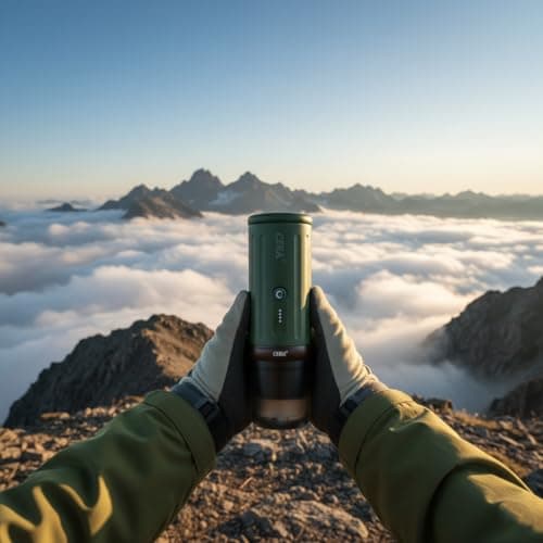 CERA+ Portable Coffee Maker Electric Espresso Machine, Self-Heating 8 Cups per Charge & 20 Bar Small Coffee Maker for Travel & RV, Single Serve Coffee Maker with USB-C Works with NS Capsules & Grounds 8