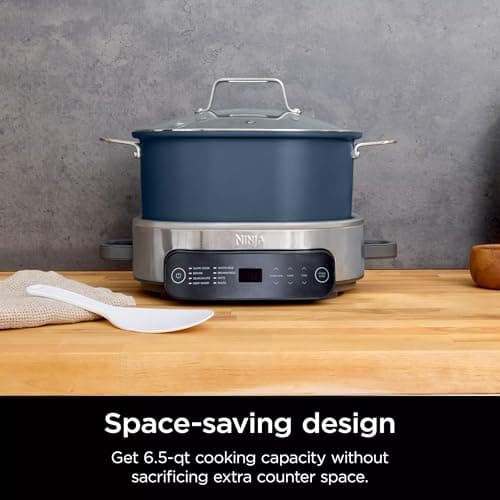 Ninja MC1101 Foodi Everyday Possible Cooker Pro, 8-in-1 Versatility, 6.5 QT, Replaces 10 Cooking Tools, Faster Cooking, Family-Sized Capacity, Adjustable Temp Control, Midnight Blue (Renewed) 8