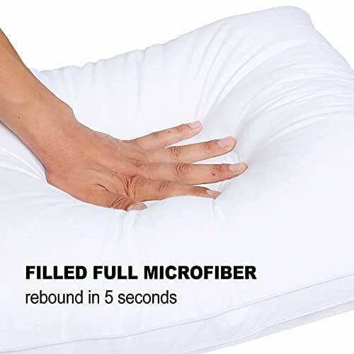 JICUSE Bed Pillows for Sleeping 1 Pack,Standard Size,Luxury Hotel Collection Pillow,Soft Fluffy and Great Support Down Alternative Filling,Gusseted Pillow for Side and Back Sleepers(20x26) 6