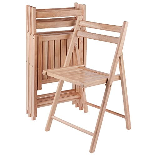 Winsome Robin Folding Chair Set, No assembly, Natural, Set of 4