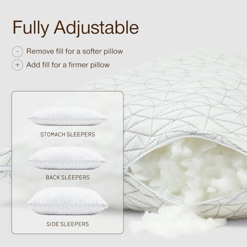Coop Home Goods Extra Oomph Fill, Cross-Cut Memory Foam, Medium Density Pillow Fill, Extra Fill Bag, Refill to Customize Your Premium Adjustable Pillow, GREENGUARD Gold and CertiPUR-US Certified 6