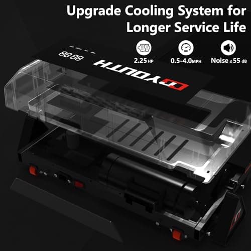 GOYOUTH Portable 3-Level Incline Adjustable Treadmill, Mini Walking Pad with Remote Control, Compact Treadmill for Home & Office, LED Display, 12 HIIT Programs, Installation-Free, 265 lbs Capacity 6