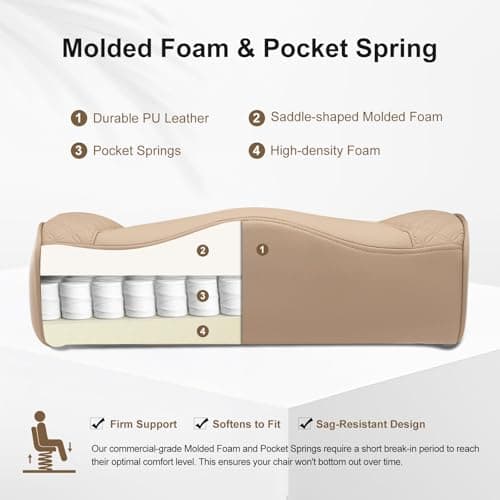 EXCEBET Big and Tall Office Chair 400lbs Wide Seat, Leather High Back Executive Office Chair with Foot Rest, Ergonomic Chairs Lumbar Support for Lower Back Pain Relief, All-Day Comfort (Brown) 6