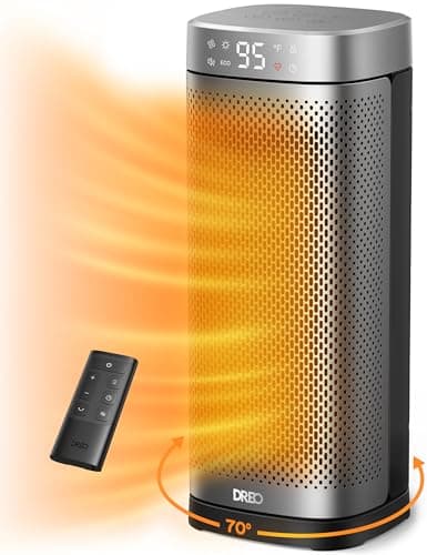 DREO Space Heaters for Indoor Use, 16 Inch Fast Heating Portable Heaters with Remote, 12H Timer, 70° Oscillation, Overheat Protection, Safety Heat, Large PTC Ceramic Electric for Bedroom Home Office