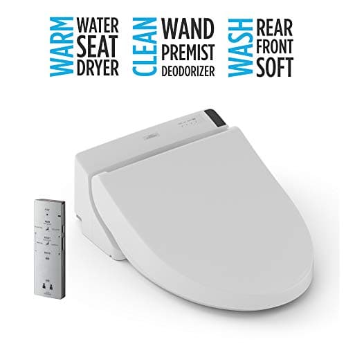 TOTO SW2043R#01 C200 Round Electronic Bidet Toilet Cleansing Water, Heated Seat, Deodorizer, Warm Air Dryer, and PREMIST, Cotton White 28