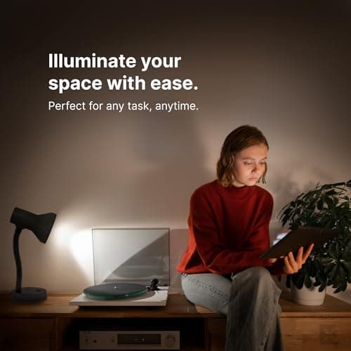 Xtricity LED Desk Light, 360° Adjustable Gooseneck, Home and Office Lamp with 7W A19 Bulb, 120V, On/Off Switch, 14” Height - Reading Lamps for Bedside Table, College Dorm (Black Finish) 5