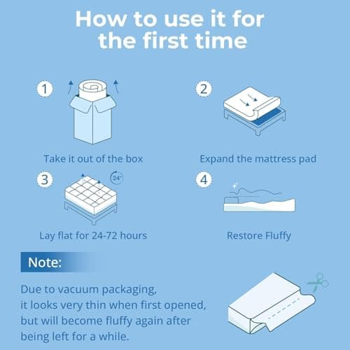 YUGYVOB Queen Mattress Topper -600GSM Extra Thick Cooling & Breathable Mattress Pad with Deep Pocket 8"-21" & Soft Down Alternative Filling, White 8