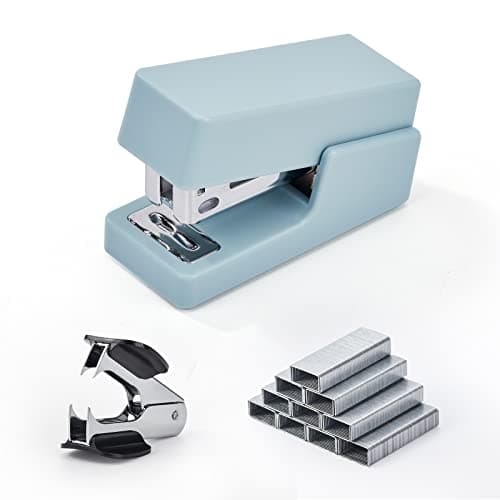 Gevanchi Mini Stapler, 20 Sheet Office Desktop Stapler with 640 Standard Staples and A Staple Remover, Blue