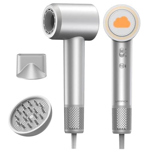 LAMPICK Hair Dryer, Ionic High Speed Blow Dryer with Diffuser Nozzle for Fast Drying, 2 Speeds & 4 Temps, Professional Compact Lightweight Hairdryer for Women Men Travel