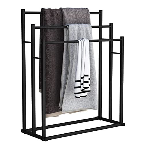 Honiter Towel Racks for Bathroom, 3 Tier Free Standing Towel Rack, Blanket Drying and Display Rack for Oversized Bath Towels Bathroom Accessories, Next to Tub or Shower 8
