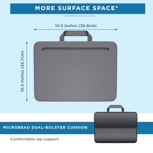 LAPGEAR Compact Lap Desk – Fits Up to 14″ Laptops – Charcoal – Style No. 43105 5